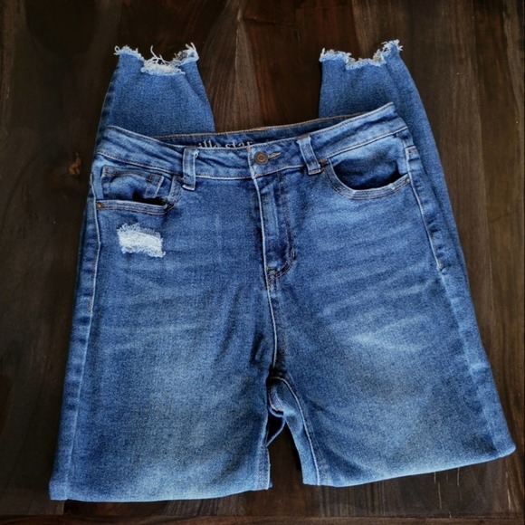 Vanilla Star Dark Wash High Rise Skinny Ankle Jeans - Picture 2 of 7